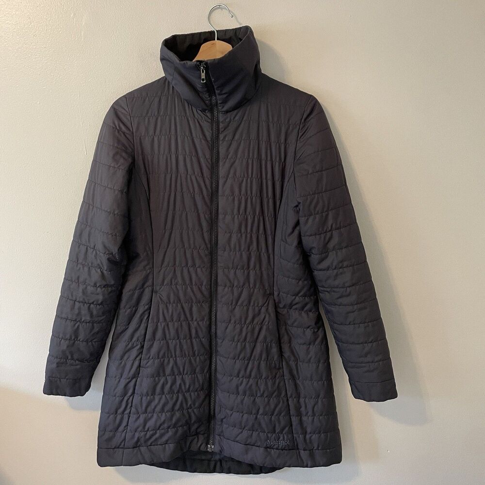 Marmot Women's Quilted Puffer Coat in Dark Charcoal